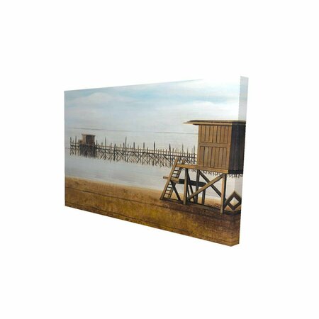 FONDO 12 x 18 in. Lifeguard Tower At The Beach-Print on Canvas FO2788071